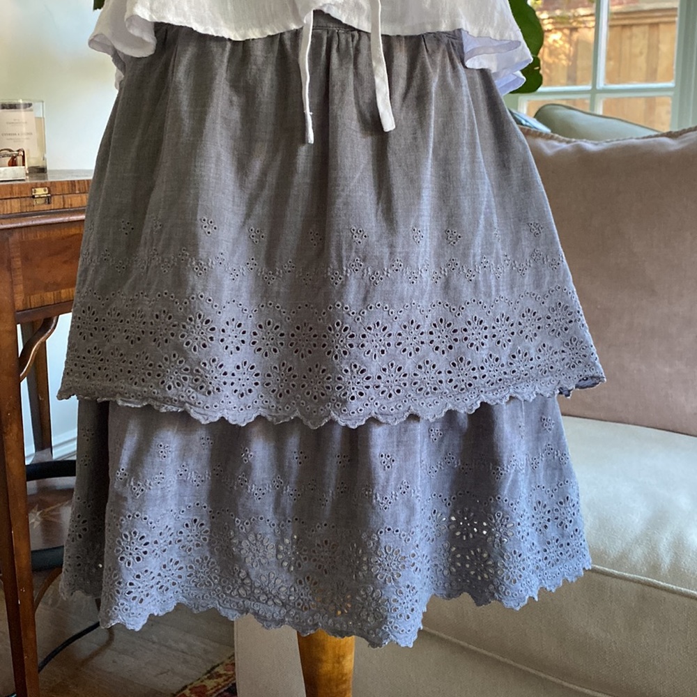 JCREW Grey Eyelet Skirt